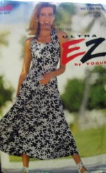 8362 LONG FLARE HALTER SWING DRESS PATTERN 12-16